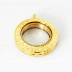 Gold Heart Edge Screw Top Locket - 2.8cm wide